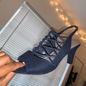 💞Strappy Navy Blue Heels💞